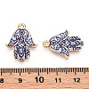 Printed Light Gold Tone Alloy Pendants ENAM-N056-206D-3