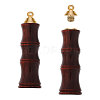 Wood Bamboo Joint Shaped Perfume Bottle Big Pendants WOOD-WH0001-09-1