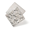 Non-Tarnish 304 Stainless Steel Rhombus Open Cuff Rings for Women RJEW-Z053-04P-2