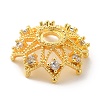Brass Micro Pave Clear Cubic Zirconia Bead Caps KK-C072-01B-G-2