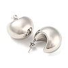 Non-Tarnish 304 Stainless Steel Plain Dome Stud Earrings EJEW-H102-01P-2