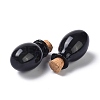 Oval Glass Cork Bottles Ornament AJEW-O032-03D-2