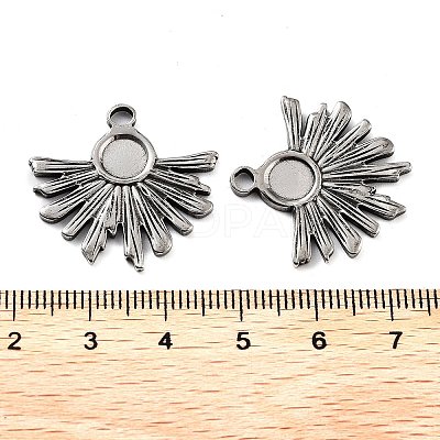 201 Stainless Steel Pendant Cabochon Settings STAS-Z057-17AS-1