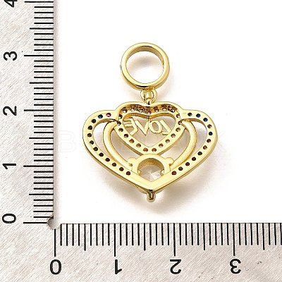 Rack Plating Brass Micro Pave Cubic Zirconia Pendants KK-L226-001G-01-1
