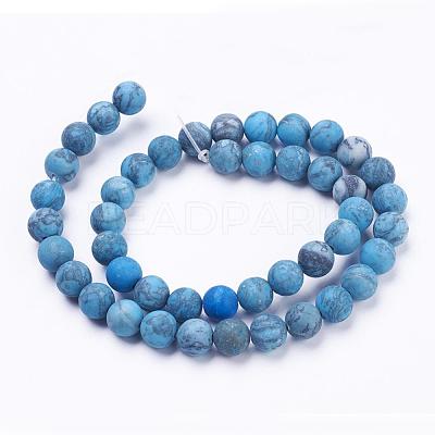 Dyed Natural Map Stone/Picasso Stone/Picasso Jasper Beads Strands G-F520-52-10mm-1