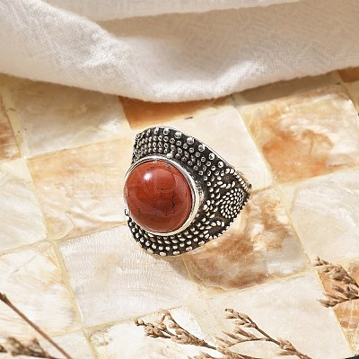 Natural Red Jasper Adjustable Rings RJEW-I108-03AS-06-1