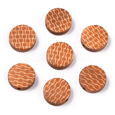 Painted Natural Wood Beads X-WOOD-N006-05C-1