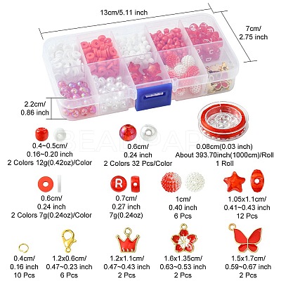 DIY Round Acrylic & Glass Beads Bracelets Jewelry Kits DIY-FS0006-29D-1