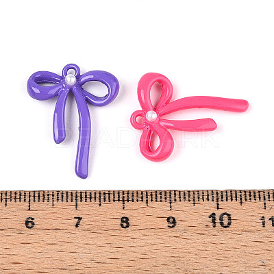 Rack Plating Spray Painted  Alloy and ABS Imitation Pearl Pendants PALLOY-T090-44-1