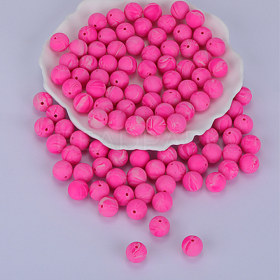 Round Silicone Focal Beads SI-JX0046A-124-1