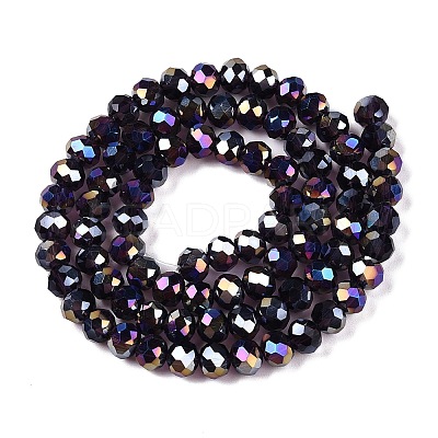 Electroplate Glass Beads Strands X-EGLA-A044-T6mm-B15-1