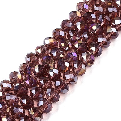 Electroplate Glass Beads Strands EGLA-A044-T8mm-B13-1