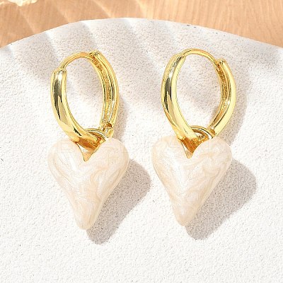 Brass Enamel Dangle Hoop Earrings for Women KK-CBA760A-06G-05-1