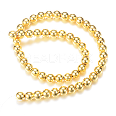 Electroplate Non-magnetic Synthetic Hematite Bead Strands G-Q466-10mm-01-1
