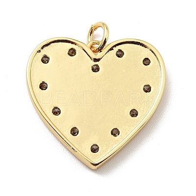 Brass Micro Pave Cubic Zirconia Pendants KK-E015-34G-1