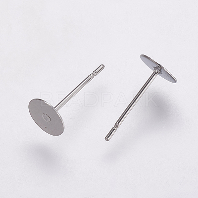 Non-Tarnish 304 Stainless Steel Stud Earring Settings X-STAS-K146-009-6mm-1