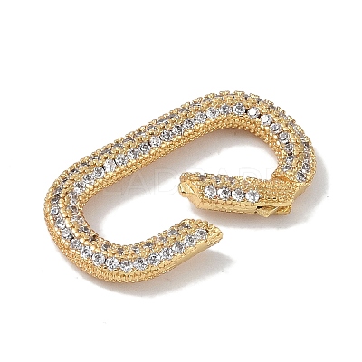 Rack Plating Brass Micro Pave Cubic Zirconia Twister Clasps KK-NH0002-19G-01-1