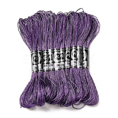 10 Skeins 12-Ply Metallic Polyester Embroidery Floss OCOR-Q057-A11-1