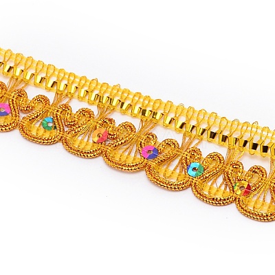 Metallic Yarn Ribbons OCOR-WH0064-48A-1