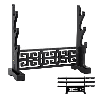 3-Tier MDF Wall Mounted Sword Katana Holder Stands ODIS-WH0030-269B-1