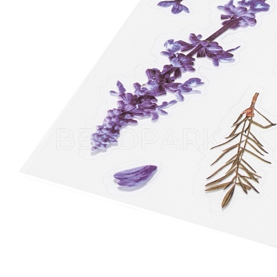 Flower Pattern Waterproof Self Adhesive Hot Stamping Stickers DIY-I063-07-1