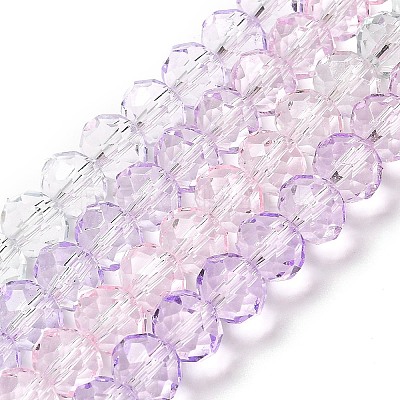 Transparent Painted Glass Beads Strands X1-DGLA-A034-T6mm-A23-1