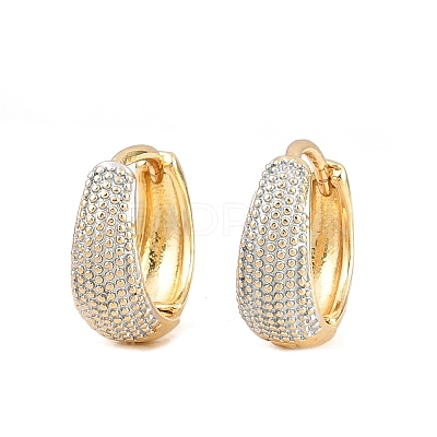 Brass Enamel Hoop Earrings EJEW-D336-01G-1