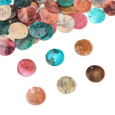 56Pcs 5 Colors Spray Painted Natural Akoya Shell Pendants SHEL-FS0001-09-1