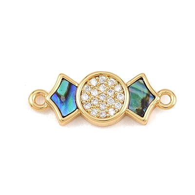 Natural Paua Shell Candy Link Connector Charms KK-Z140-02G-01-1