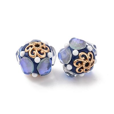 Handmade Resin Indonesia Round Beads IPDL-P005-25KCG-01-1