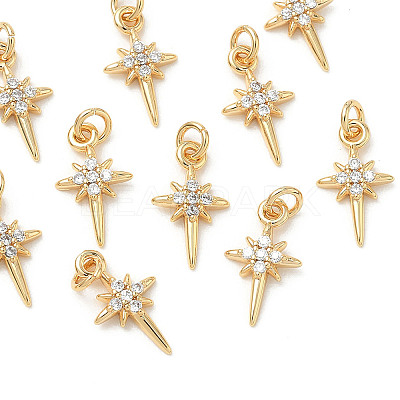 SHEGRACE Brass Micro Pave Cubic Zirconia Pendants XGRQ3D101-480G-1