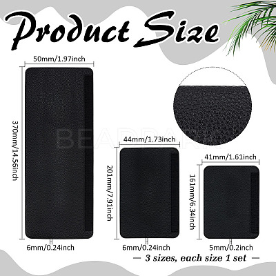 3 Pairs 3 Styles PU Leather Door Knob Cover FIND-MA0001-21B-1