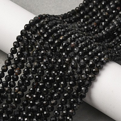 Natural Black Tourmaline Beads Strands X-G-D320-A04-4mm-1