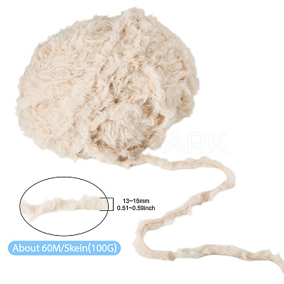 Super Bulky Faux Mink Fur Polyester Yarn YCOR-TAC0001-02B-1