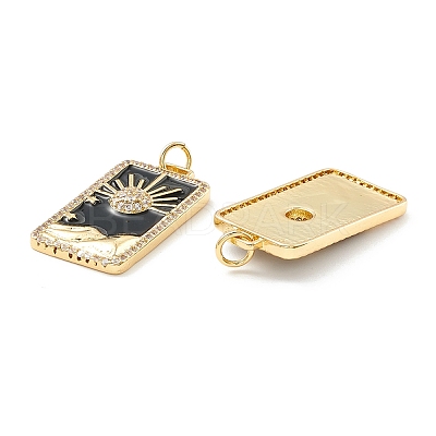 Rack Plating Brass Micro Pave Clear Cubic Zirconia Pendants X-KK-D073-24G-01-1