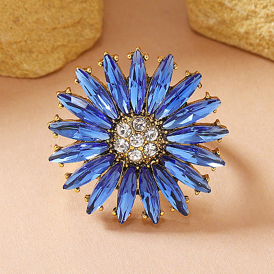 Alloy with Glass Finger Rings for Women OX7798-1-1