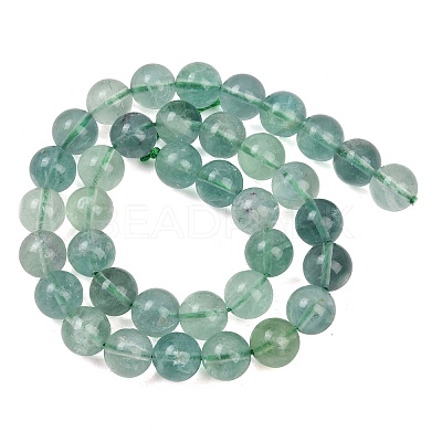 Natural Green Fluorite Beads Strands G-K340-A03-10mm-01-1