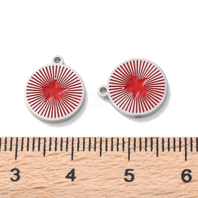 304 Stainless Steel Enamel Charms STAS-M102-23P-02-1