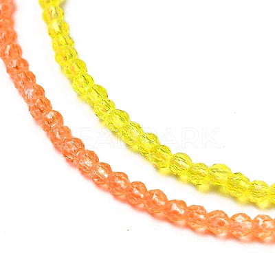 Transparent Gradient Color Glass Beads Strands GLAA-H021-01A-09-1