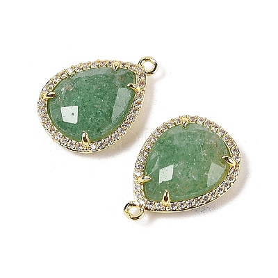 Natural Green Strawberry Quartz Faceted Teardrop Pendants G-I382-01G-07-1