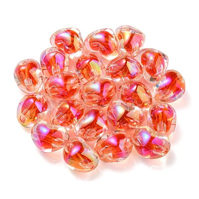 Two Tone UV Plating Transparent Acrylic European Beads X-OACR-F004-06C-1