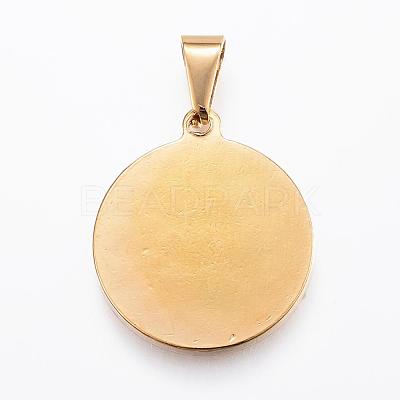 Real 18K Gold Plated 304 Stainless Steel Pendants STAS-H372-01E-1