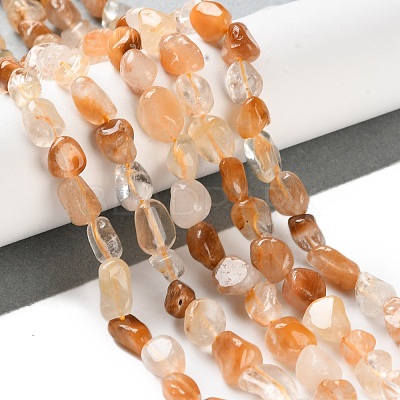 Natural Yellow Quartz Beads Strands G-P497-01C-45-1