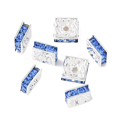 Brass Rhinestone Spacer Beads RSB074NF-14S-1