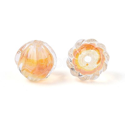 Textured Inner Flower Handmade Lampwork Beads LAMP-T024-07F-1