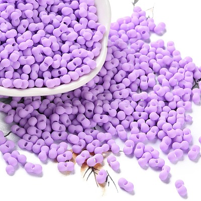 Rubberized Style Glass Seed Beads SEED-Z003-01F-1