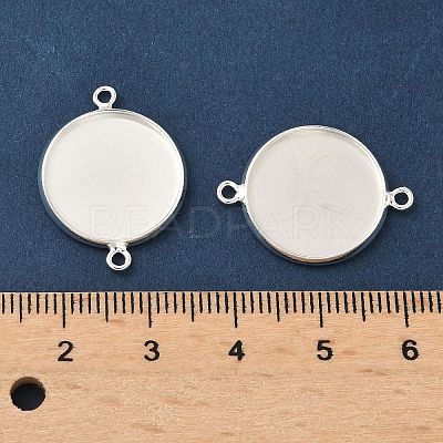 Flat Round Brass Connector Cabochon Settings KK-K414-13B-S-1