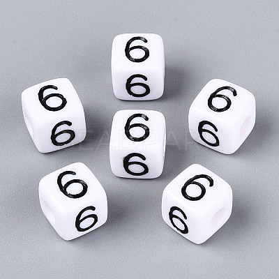 Opaque Acrylic European Large Hole Beads SACR-N020-01B-07-1