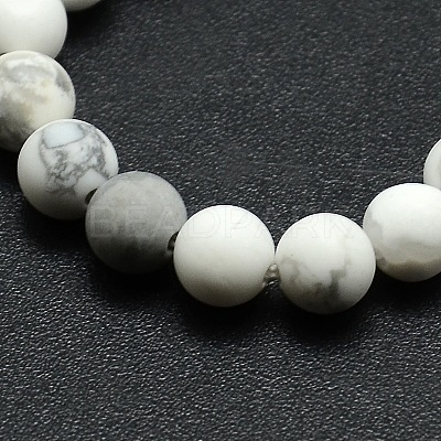 Frosted Howlite Round Bead Strands G-M064-12mm-12-1