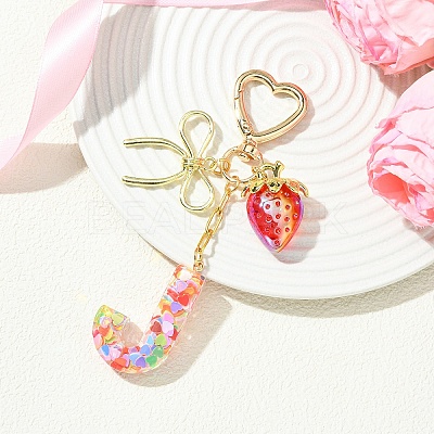 Alloy & Resin Pendant Decorations HJEW-YW00401-02-1